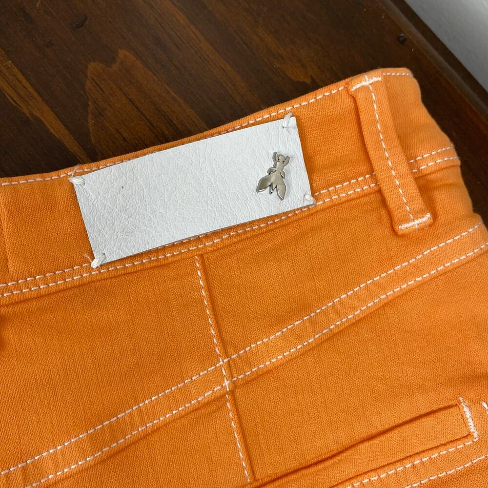 Patrizia Pepe Orange Spray Denim Trouser Shorts - Size 27 - Picture 7 of 8